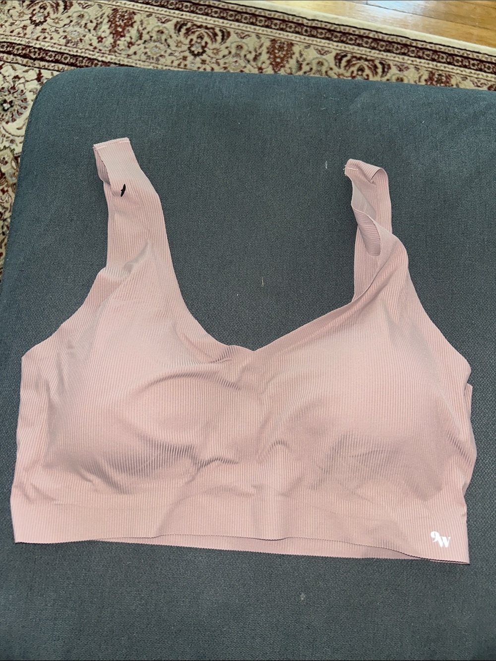 Nine West Ribbed Wireless Bralette - Light Pink